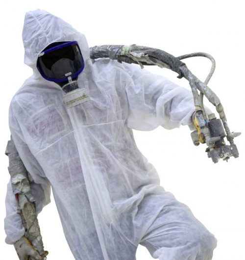 Repair,Tool,In,The,White,Protect,Suit,Applies,A,Construction