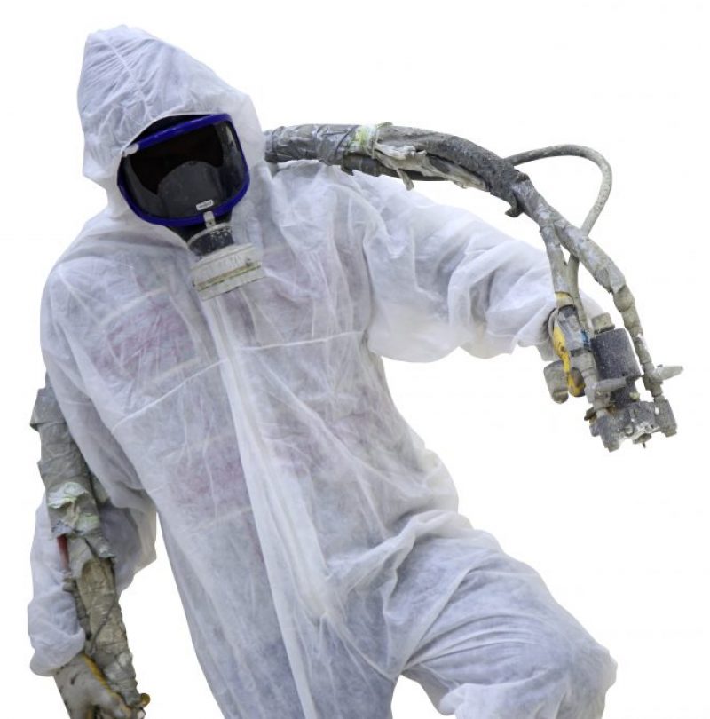 Repair,Tool,In,The,White,Protect,Suit,Applies,A,Construction